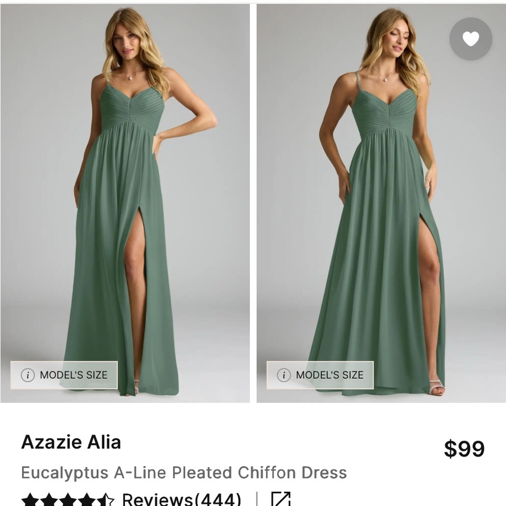 Azazie Alia Eucalyptus Maxi Chiffon Bridesmaid Dress